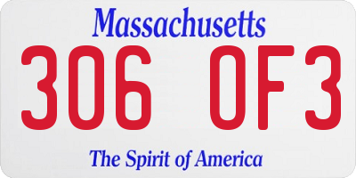 MA license plate 306OF3