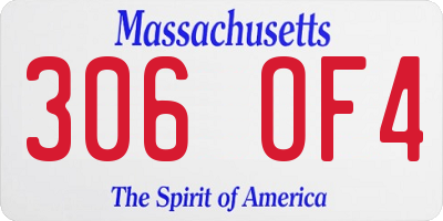 MA license plate 306OF4
