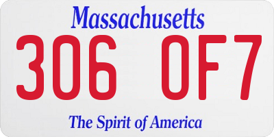 MA license plate 306OF7