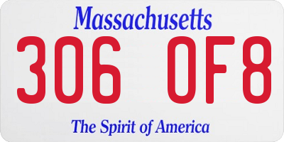 MA license plate 306OF8
