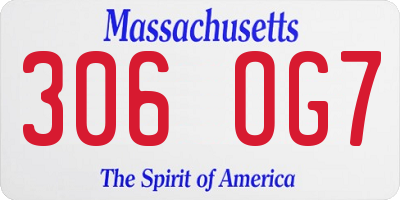 MA license plate 306OG7