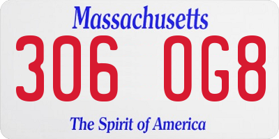 MA license plate 306OG8