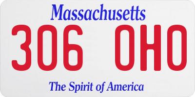 MA license plate 306OH0