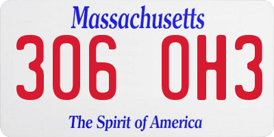 MA license plate 306OH3