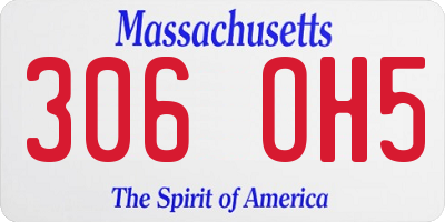 MA license plate 306OH5