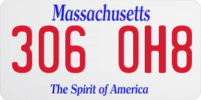 MA license plate 306OH8