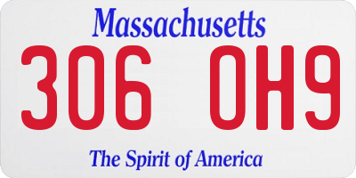 MA license plate 306OH9