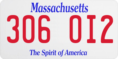 MA license plate 306OI2