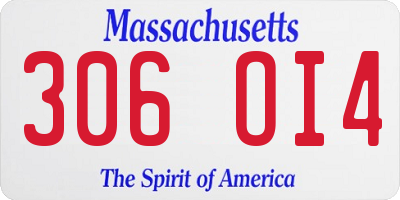 MA license plate 306OI4