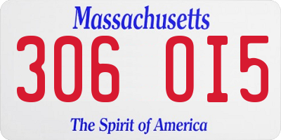 MA license plate 306OI5