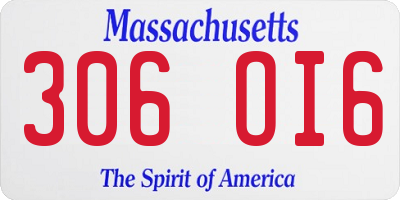 MA license plate 306OI6
