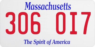 MA license plate 306OI7