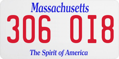 MA license plate 306OI8