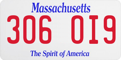 MA license plate 306OI9