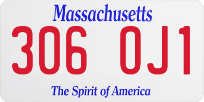 MA license plate 306OJ1