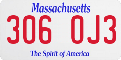 MA license plate 306OJ3