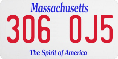 MA license plate 306OJ5