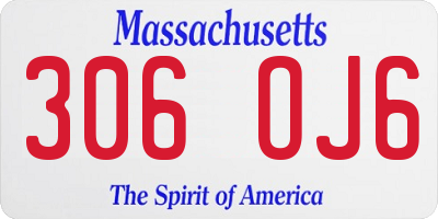 MA license plate 306OJ6