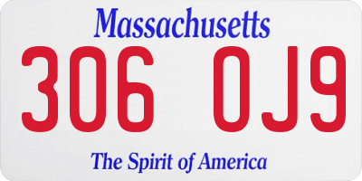 MA license plate 306OJ9