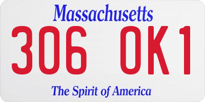 MA license plate 306OK1