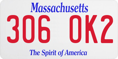 MA license plate 306OK2