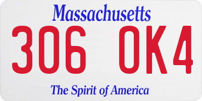 MA license plate 306OK4