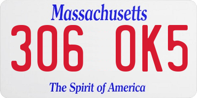 MA license plate 306OK5