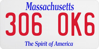 MA license plate 306OK6