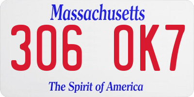 MA license plate 306OK7