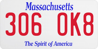 MA license plate 306OK8