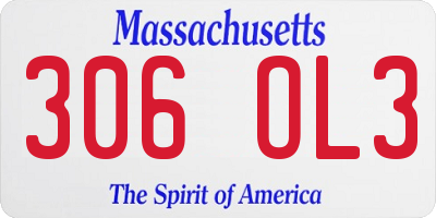 MA license plate 306OL3