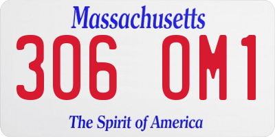 MA license plate 306OM1