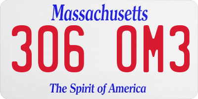 MA license plate 306OM3