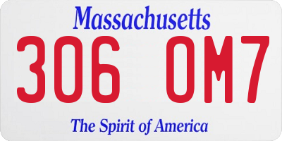 MA license plate 306OM7