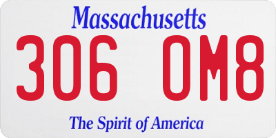 MA license plate 306OM8