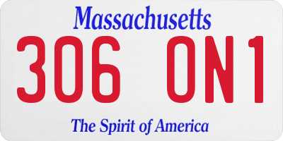 MA license plate 306ON1