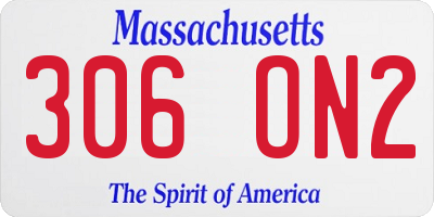 MA license plate 306ON2