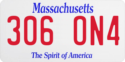 MA license plate 306ON4