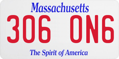 MA license plate 306ON6