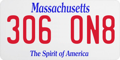 MA license plate 306ON8