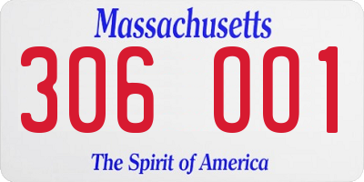 MA license plate 306OO1