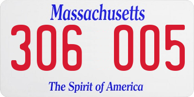 MA license plate 306OO5