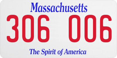 MA license plate 306OO6