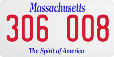 MA license plate 306OO8