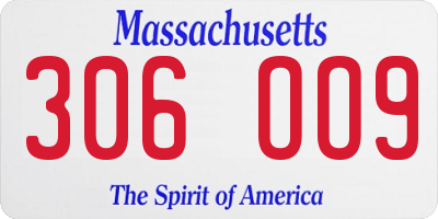 MA license plate 306OO9