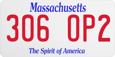 MA license plate 306OP2