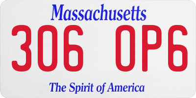 MA license plate 306OP6