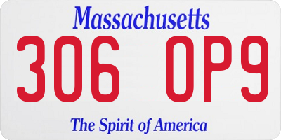 MA license plate 306OP9