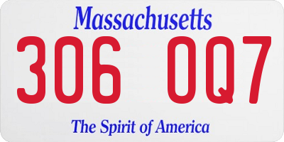 MA license plate 306OQ7