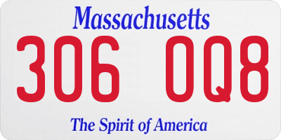 MA license plate 306OQ8
